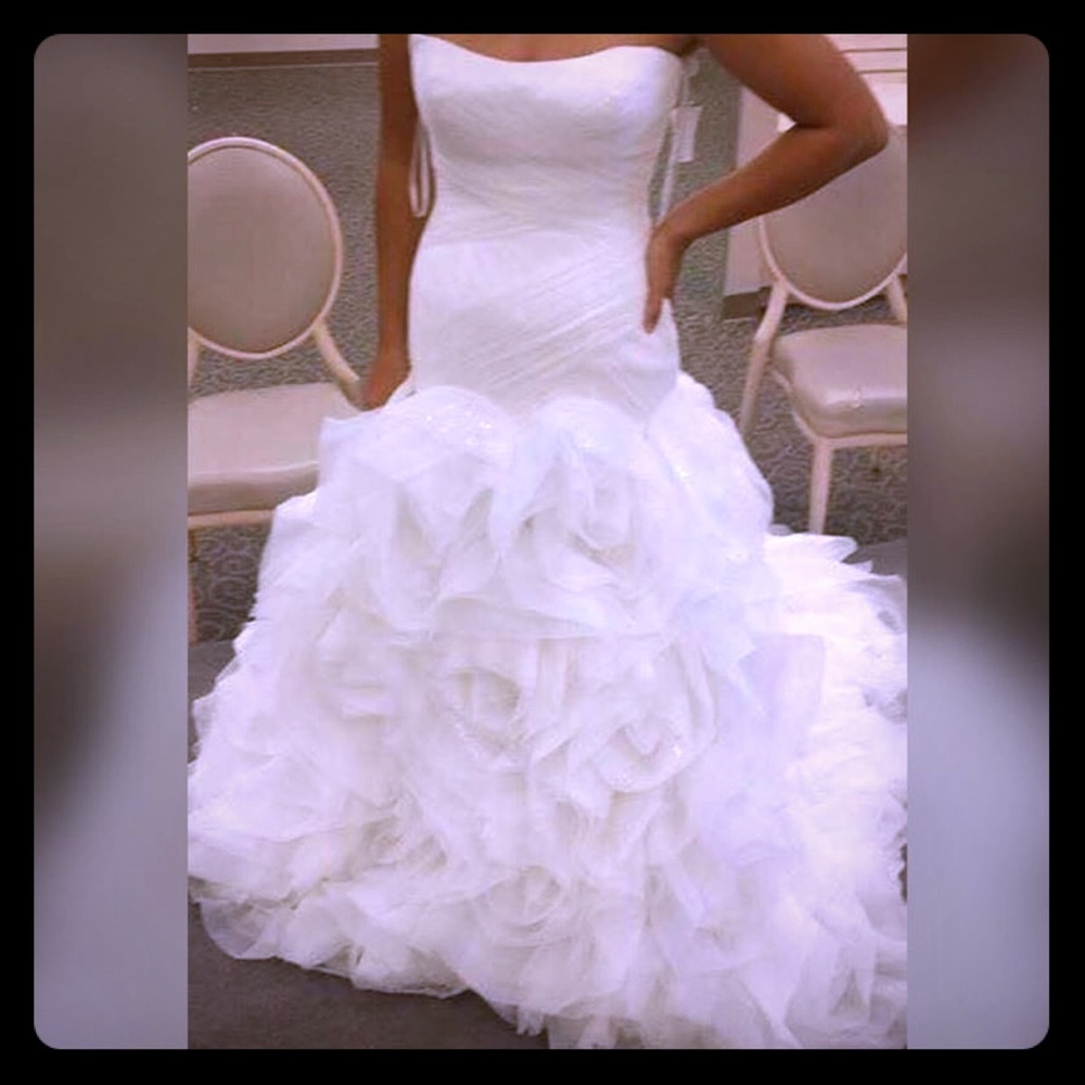 White floral wedding dress